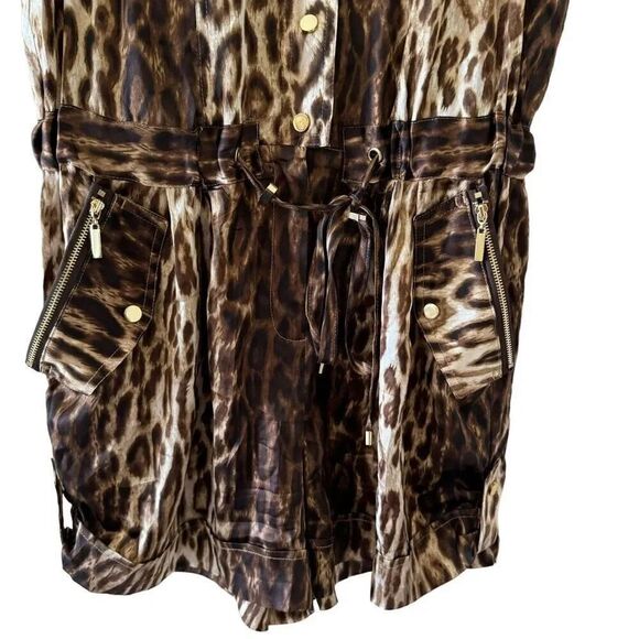 Cache Silk Leopard Animal Print Romper SZ S #2106 - Picture 4 of 16